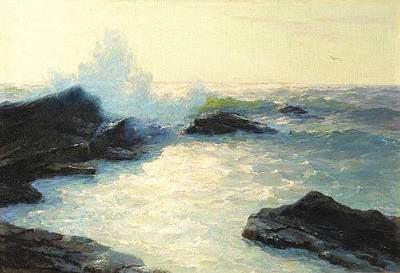 Lionel Walden Crashing Sea, oil painting by Lionel Walden, oil painting image